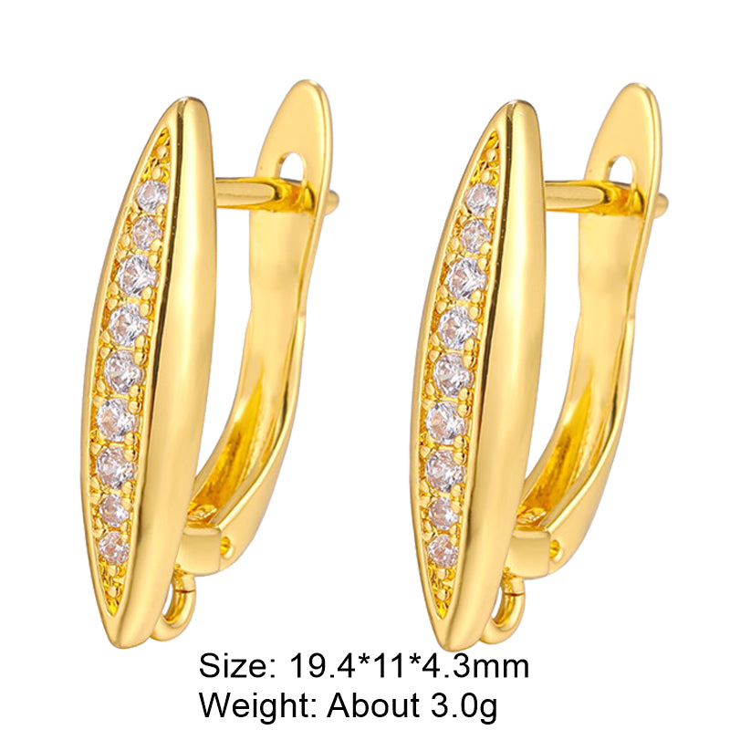 Classic Style Solid Color Copper Plating Inlay Zircon Gold Plated Silver Plated Jewelry Accessories