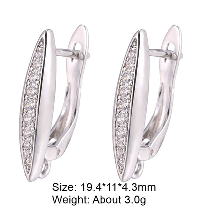 Classic Style Solid Color Copper Plating Inlay Zircon Gold Plated Silver Plated Jewelry Accessories