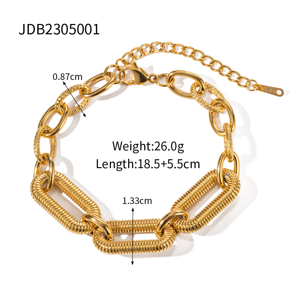 Ig Style Simple Style Solid Color Stainless Steel Plating 18k Gold Plated Bracelets
