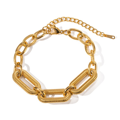 Ig Style Simple Style Solid Color Stainless Steel Plating 18k Gold Plated Bracelets