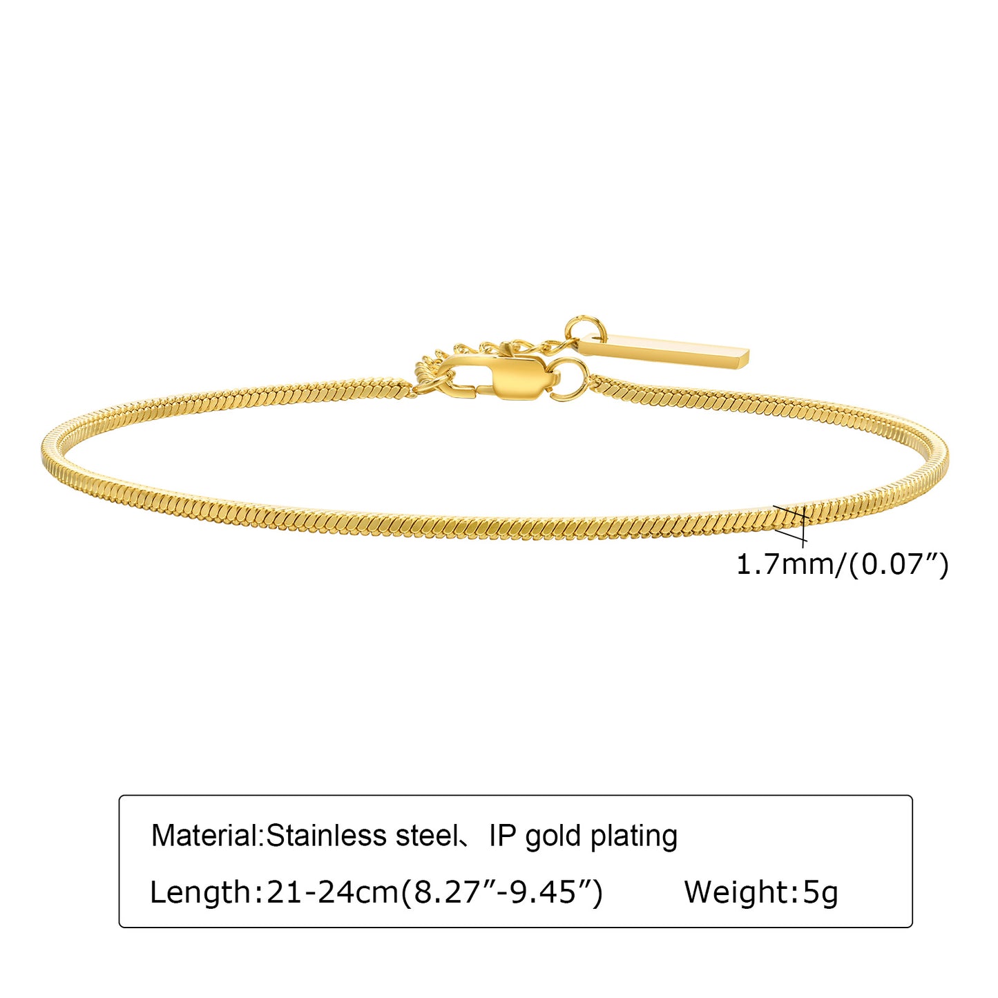 Simple Style Solid Color Stainless Steel Plating 18k Gold Plated Bracelets