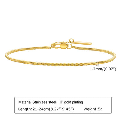 Simple Style Solid Color Stainless Steel Plating 18k Gold Plated Bracelets