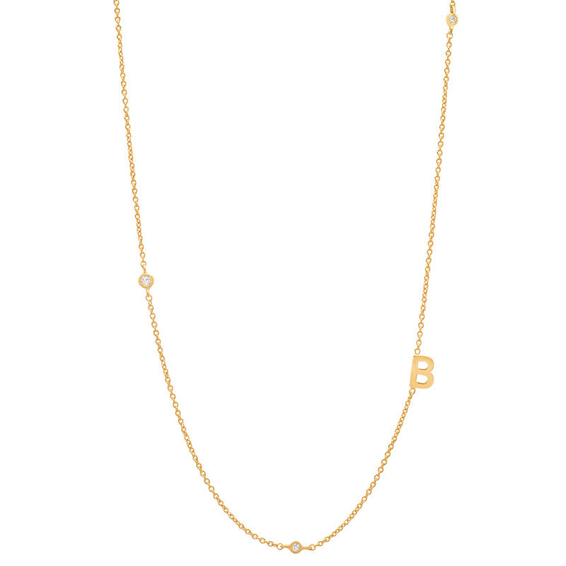 Simple Style Streetwear Letter Titanium Steel Plating Zircon 18k Gold Plated Necklace