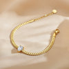 Elegant Simple Style Water Droplets Stainless Steel Plating Inlay Zircon Bracelets