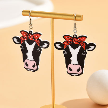 1 Pair Cute Cows Arylic Drop Earrings