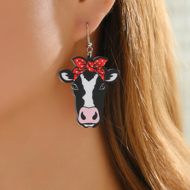 1 Pair Cute Cows Arylic Drop Earrings