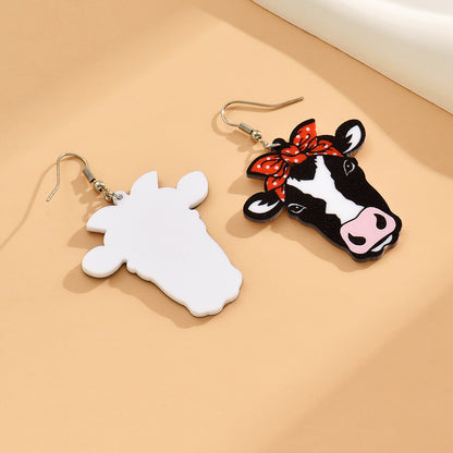 1 Pair Cute Cows Arylic Drop Earrings