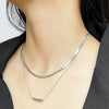 Streetwear Geometric Stainless Steel Plating Layered Necklaces