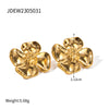 1 Pair Simple Style Flower Plating Stainless Steel 18k Gold Plated Ear Studs