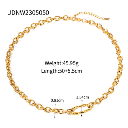 Ig Style Basic Modern Style Irregular Stainless Steel Plating 18k Gold Plated Necklace