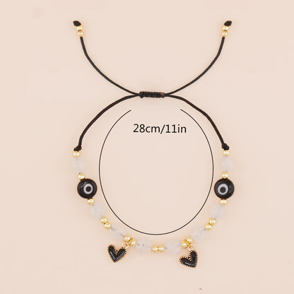 Cute Heart Shape Eye Glass Copper Bracelets In Bulk
