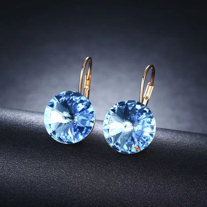 1 Pair Simple Style Water Droplets Plating Inlay Artificial Crystal Crystal 18k Gold Plated Earrings