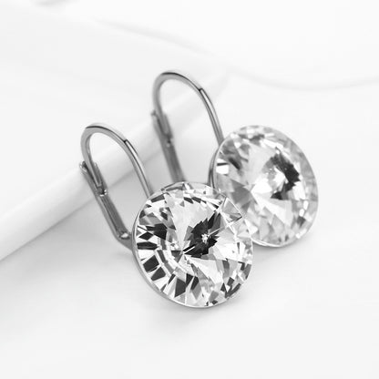 1 Pair Simple Style Water Droplets Plating Inlay Artificial Crystal Crystal 18k Gold Plated Earrings