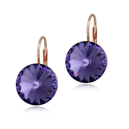 1 Pair Simple Style Water Droplets Plating Inlay Artificial Crystal Crystal 18k Gold Plated Earrings