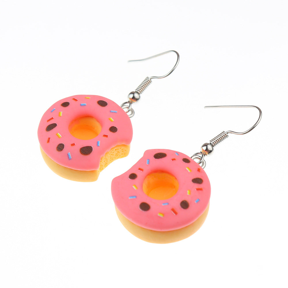 1 Pair Cute Sweet Ice Cream Fruit Plastic Resin Drop Earrings