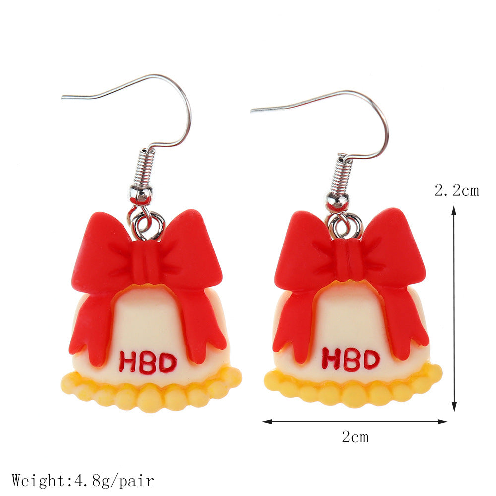 1 Pair Cute Sweet Fruit Heart Shape Plastic Resin Earrings