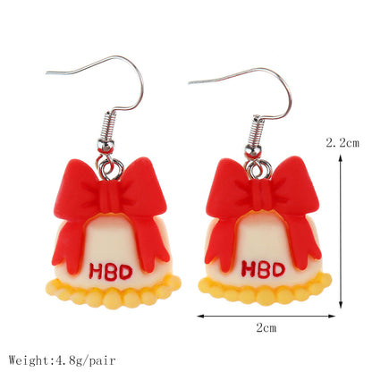 1 Pair Cute Sweet Fruit Heart Shape Plastic Resin Earrings