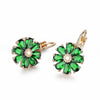 1 Pair Sweet Flower Plating Inlay Copper Zircon Earrings