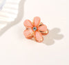 Women'S Sweet Simple Style Flower Metal Inlay Resin Rhinestones Pearl Hair Claws