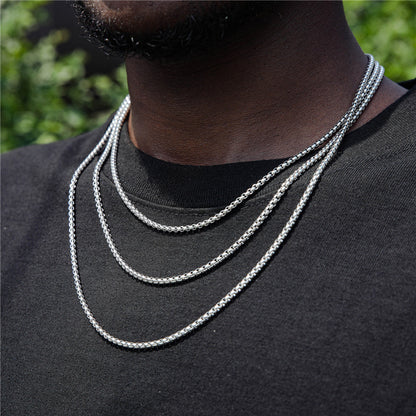 Streetwear Solid Color Stainless Steel Plating Men'S Necklace