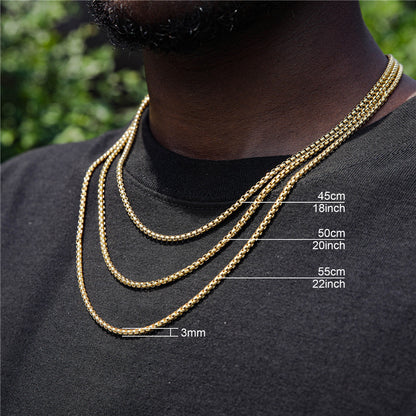 Streetwear Solid Color Stainless Steel Plating Men'S Necklace