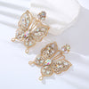 1 Pair Elegant Luxurious Butterfly Inlay Alloy Rhinestones Drop Earrings