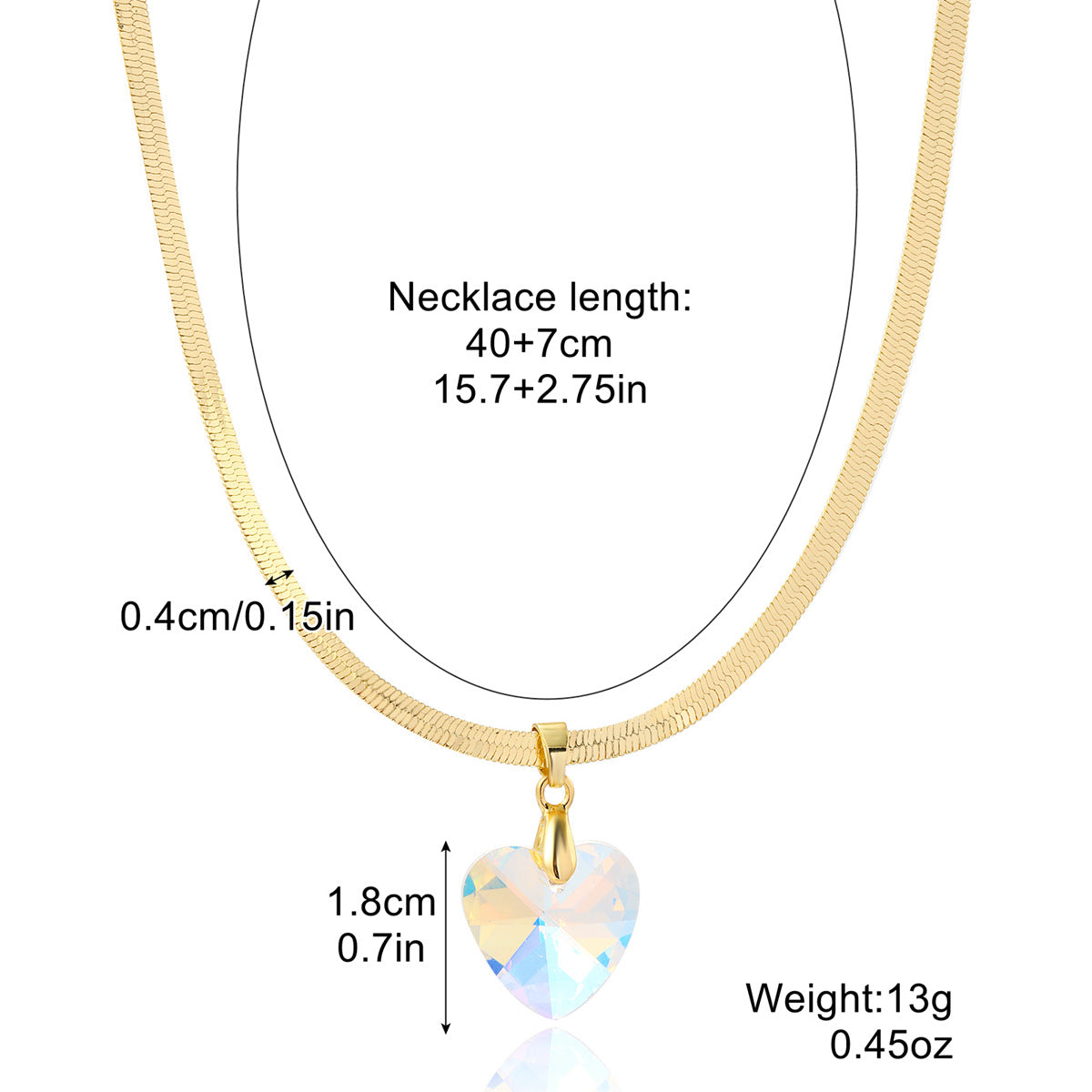 Simple Style Heart Shape Artificial Crystal Alloy Plating Inlay Artificial Gemstones Women's Pendant Necklace