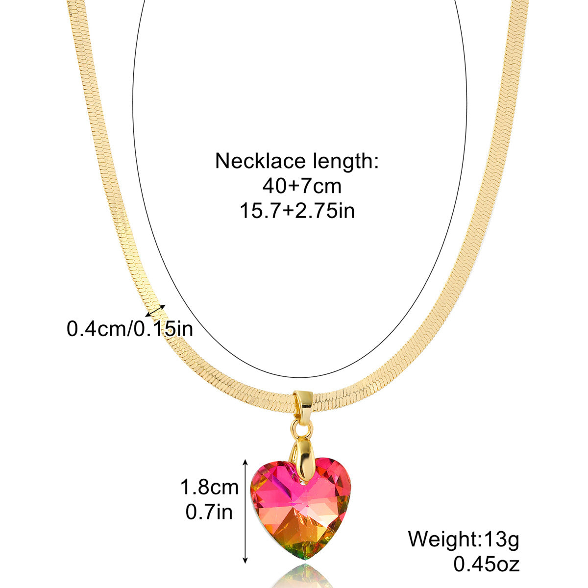 Simple Style Heart Shape Artificial Crystal Alloy Plating Inlay Artificial Gemstones Women's Pendant Necklace