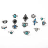 Wholesale Jewelry Vintage Style Geometric Alloy Artificial Gemstones Rhinestones Zircon Plating Inlay Rings