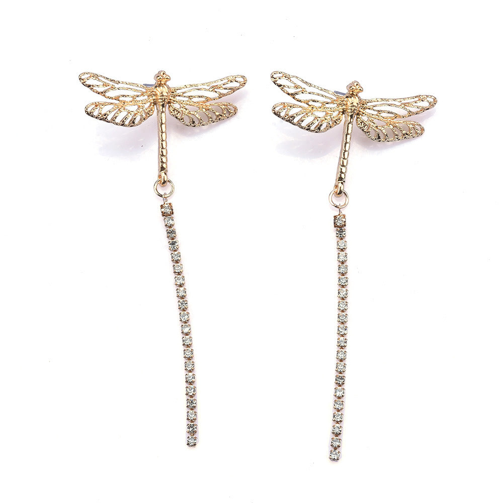 1 Pair Modern Style Dragonfly Plating Metal Drop Earrings