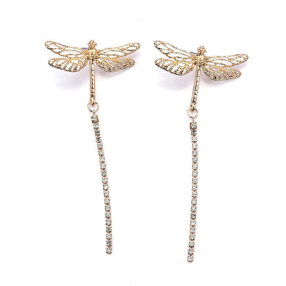 1 Pair Modern Style Dragonfly Plating Metal Drop Earrings