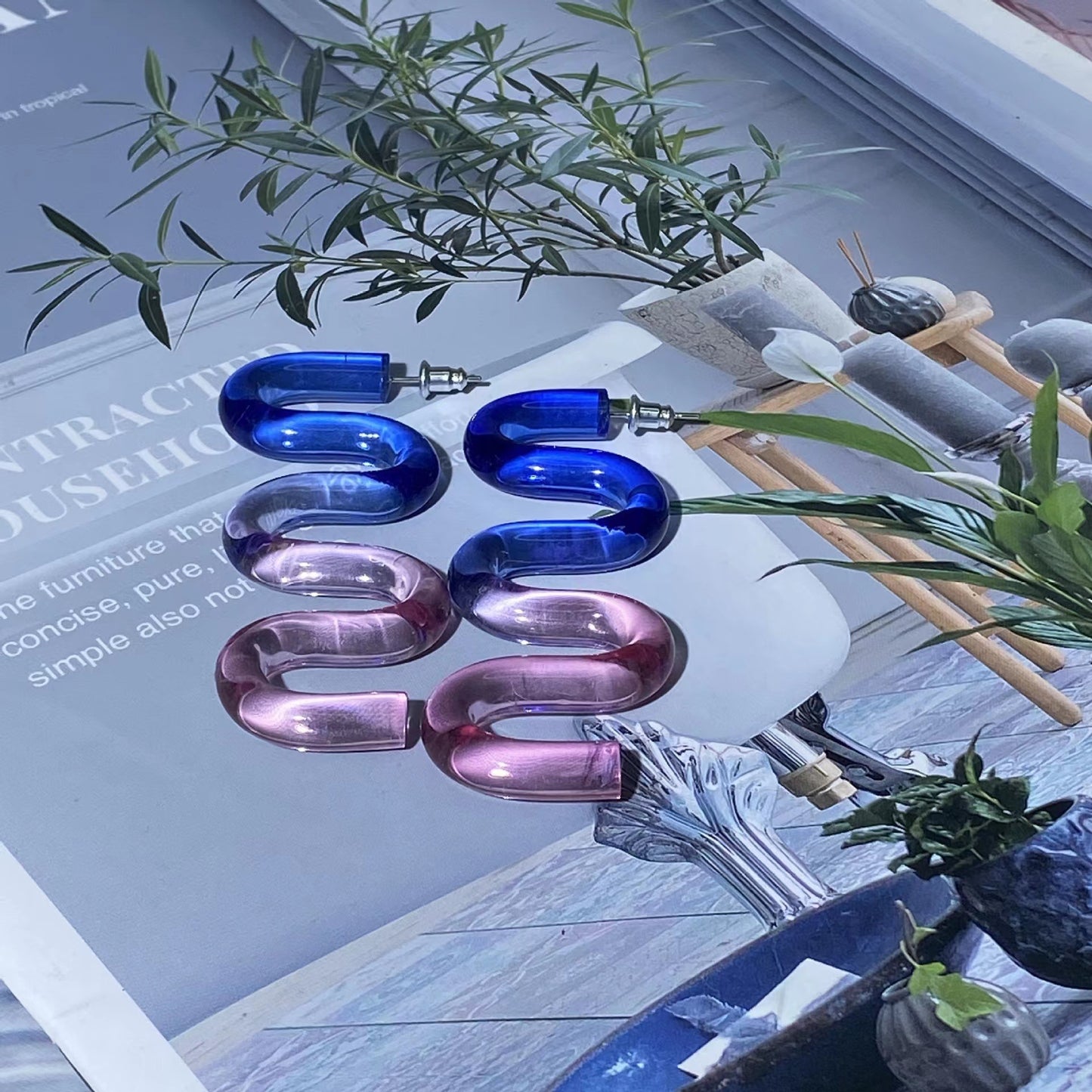 Modern Style Artistic Knot Arylic Women's Rings Bracelets Earrings