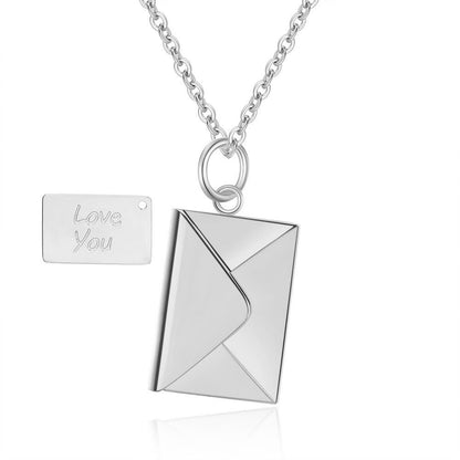 Simple Style Envelope Stainless Steel Titanium Steel Plating Gold Plated Pendant Necklace