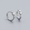 1 Pair Simple Style Round Plating Inlay Sterling Silver Pearl Zircon Earrings