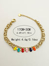 Casual Artistic Oval Butterfly Stainless Steel Polishing Enamel Plating Gold Plated Bracelets