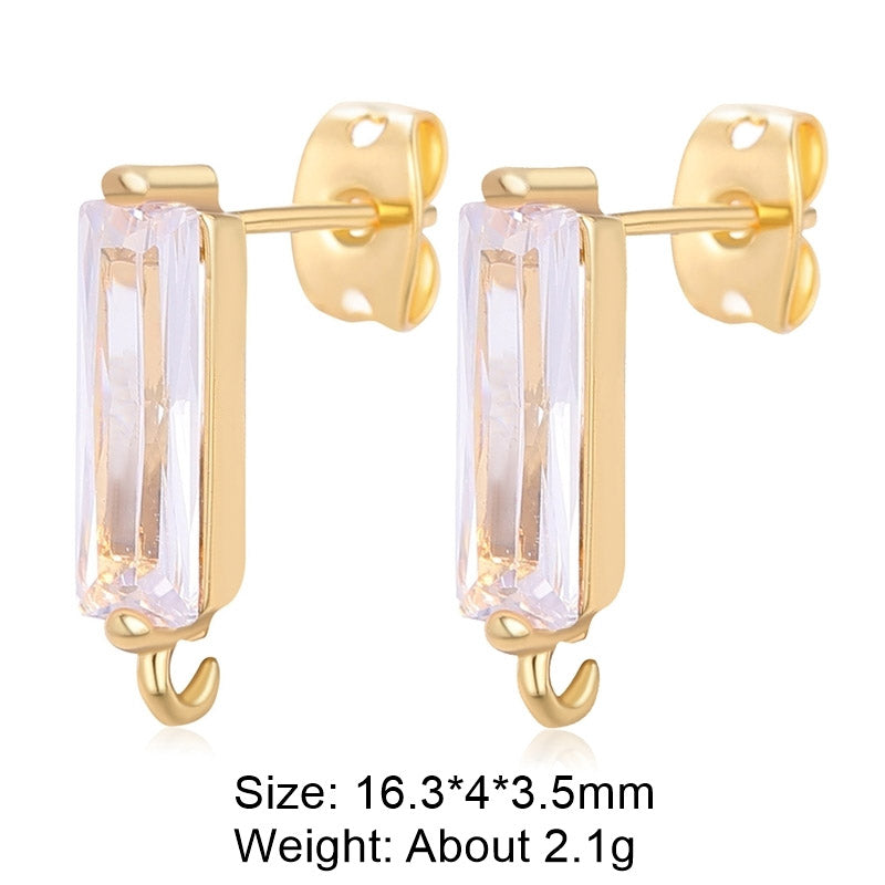 Classic Style Solid Color Copper Plating Inlay Zircon Gold Plated Silver Plated Jewelry Accessories