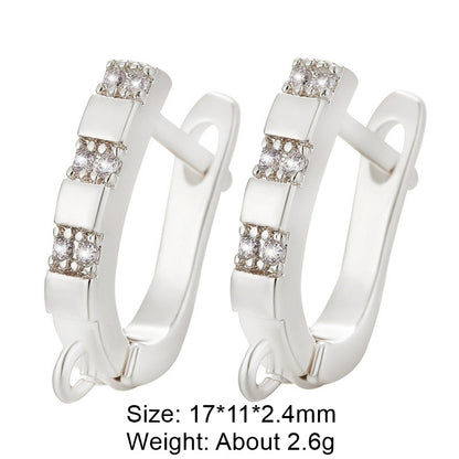 Classic Style Solid Color Copper Plating Inlay Zircon Gold Plated Silver Plated Jewelry Accessories