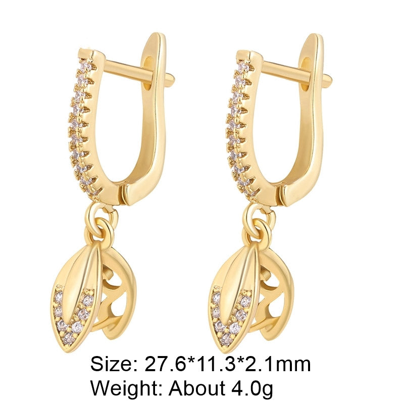 Classic Style Solid Color Copper Plating Inlay Zircon Gold Plated Silver Plated Jewelry Accessories