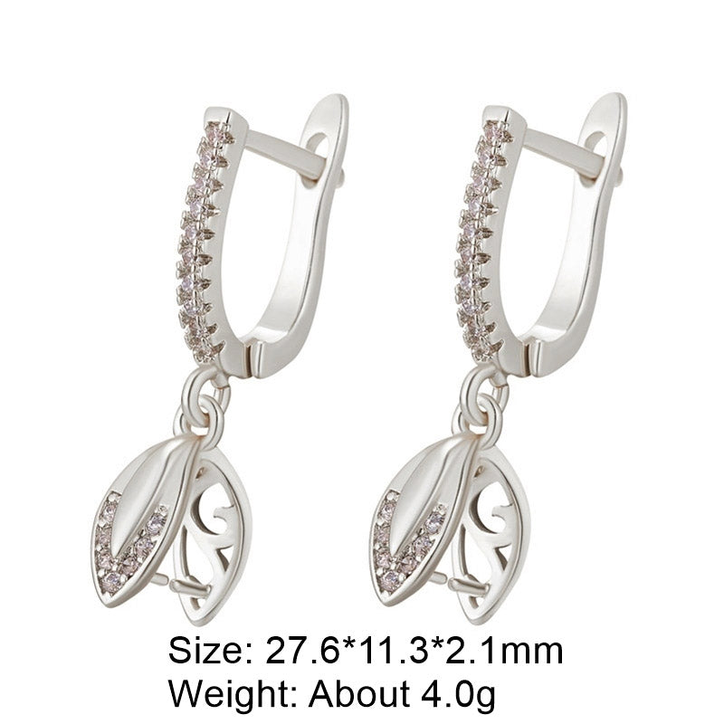 Classic Style Solid Color Copper Plating Inlay Zircon Gold Plated Silver Plated Jewelry Accessories