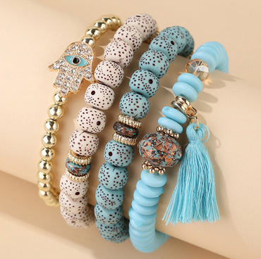 Ethnic Style Eye Alloy Wooden Beads Beaded Women's Bracelets