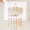 9 Pairs Elegant Shiny Tassel Heart Shape Butterfly Plating Inlay Imitation Pearl Alloy Artificial Gemstones Artificial Pearls Rhinestones Gold Plated Silver Plated Earrings