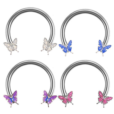 1 Piece Streetwear Butterfly Plating Stainless Steel Titanium Steel White Gold Plated Gold Plated Silver Plated Nose Ring Nose Studs