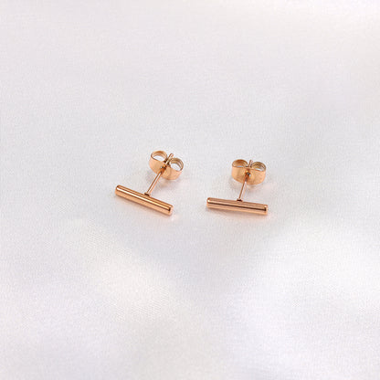 1 Pair Simple Style Solid Color Plating Titanium Steel 18k Gold Plated Ear Studs