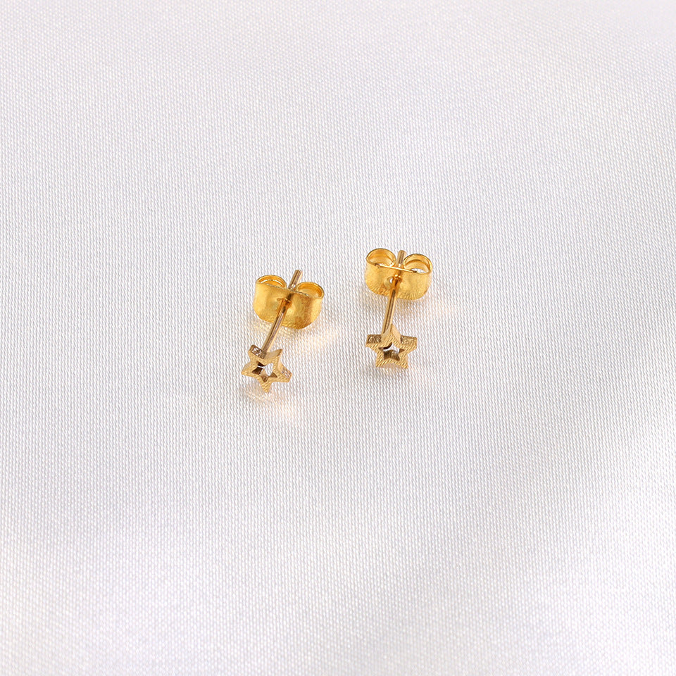 1 Pair Simple Style Solid Color Plating Titanium Steel 18k Gold Plated Ear Studs