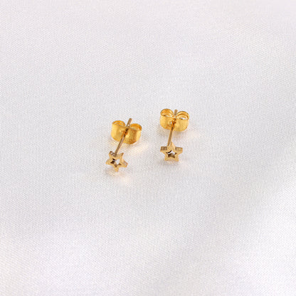 1 Pair Simple Style Solid Color Plating Titanium Steel 18k Gold Plated Ear Studs