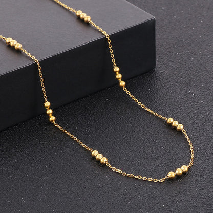 Streetwear Round Titanium Steel Plating 18k Gold Plated Bracelets Necklace