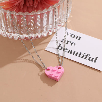 Casual Heart Shape Alloy Irregular Unisex Pendant Necklace