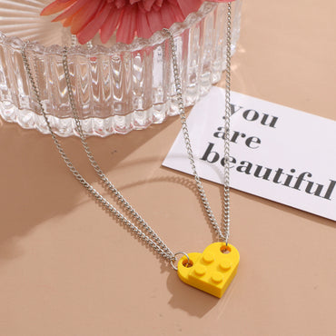 Casual Heart Shape Alloy Irregular Unisex Pendant Necklace