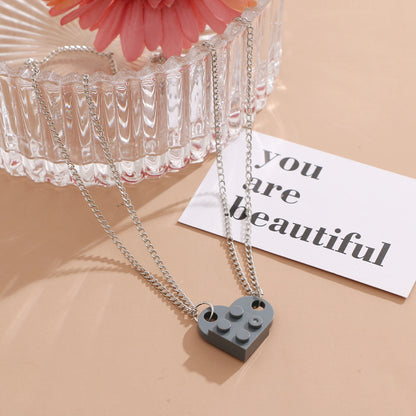 Casual Heart Shape Alloy Irregular Unisex Pendant Necklace