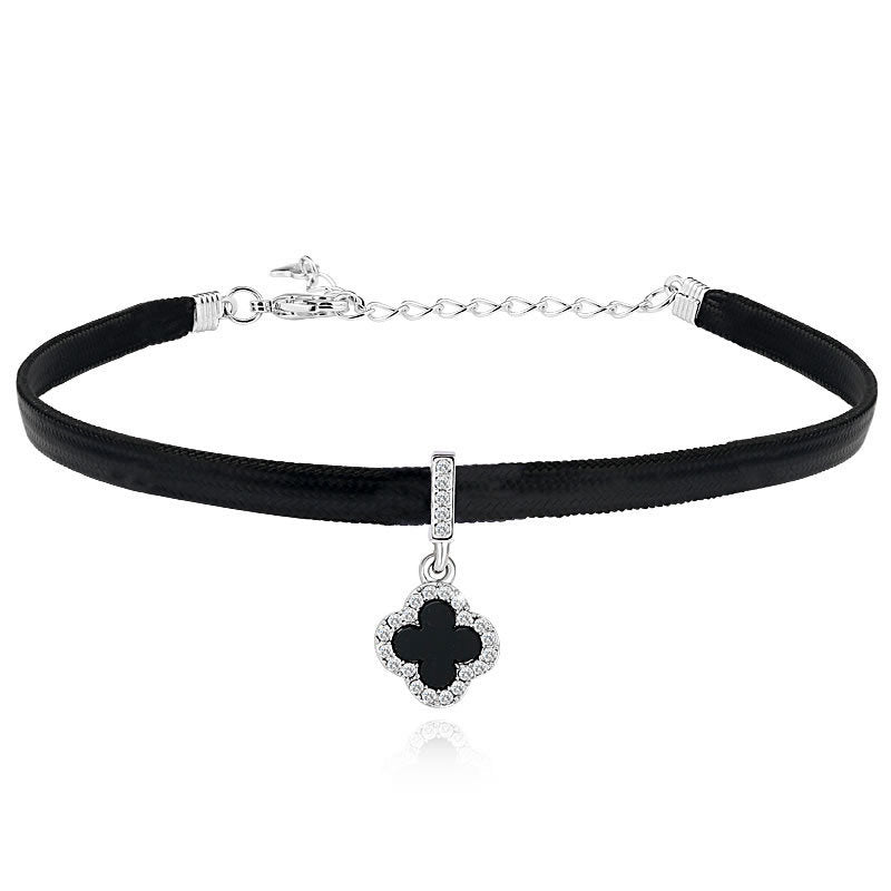 Sexy Simple Style Geometric Pu Leather Alloy Inlay Artificial Pearls Rhinestones Zircon Women's Choker